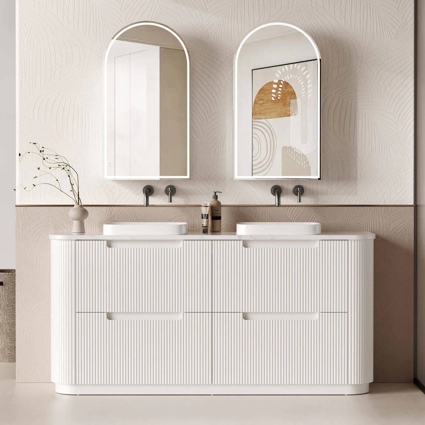 Curva Fluted Floor Mounted Vanity - Image 5