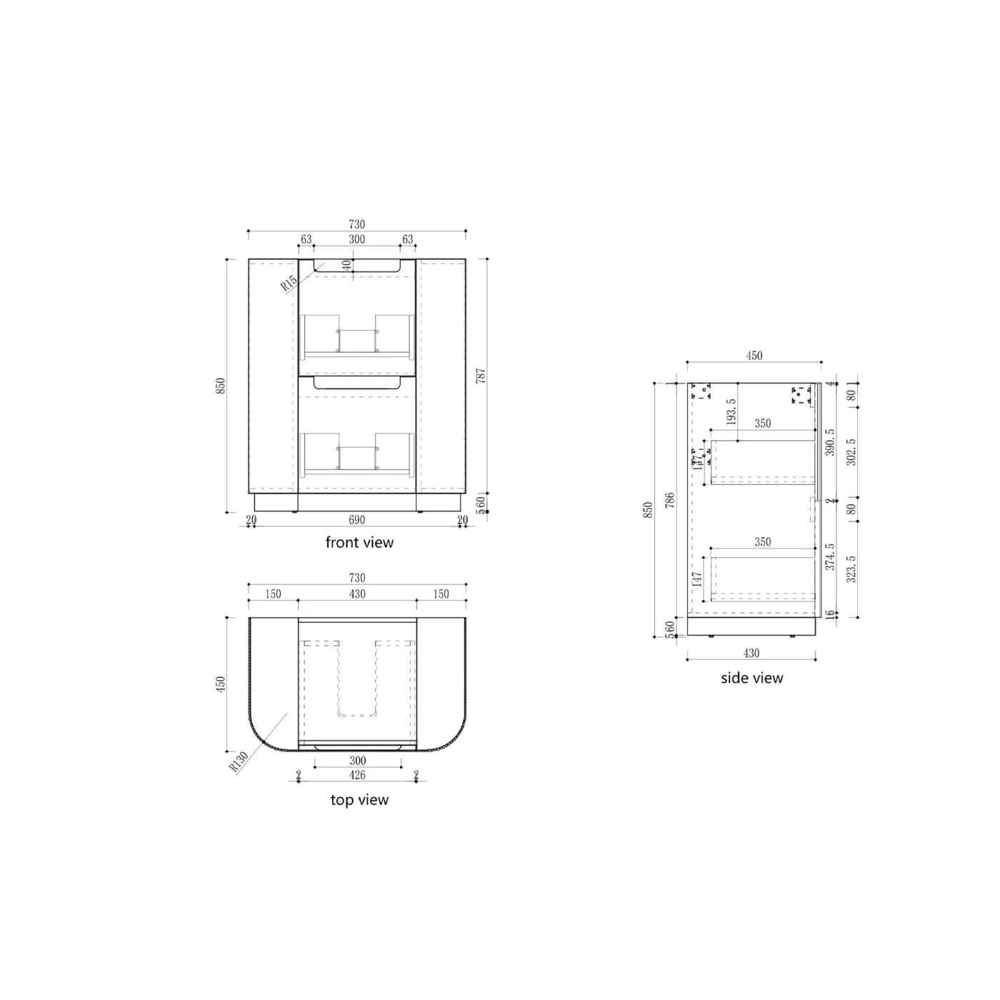 Curva Fluted Floor Mounted Vanity - Image 7