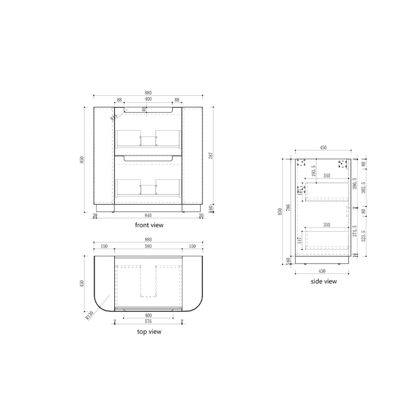 Curva Fluted Floor Mounted Vanity - Image 8