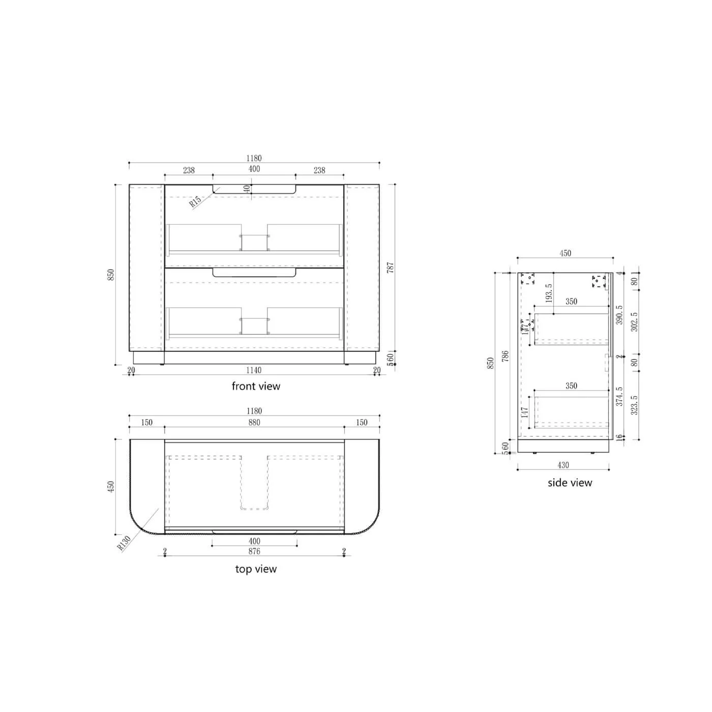 Curva Fluted Floor Mounted Vanity - Image 9