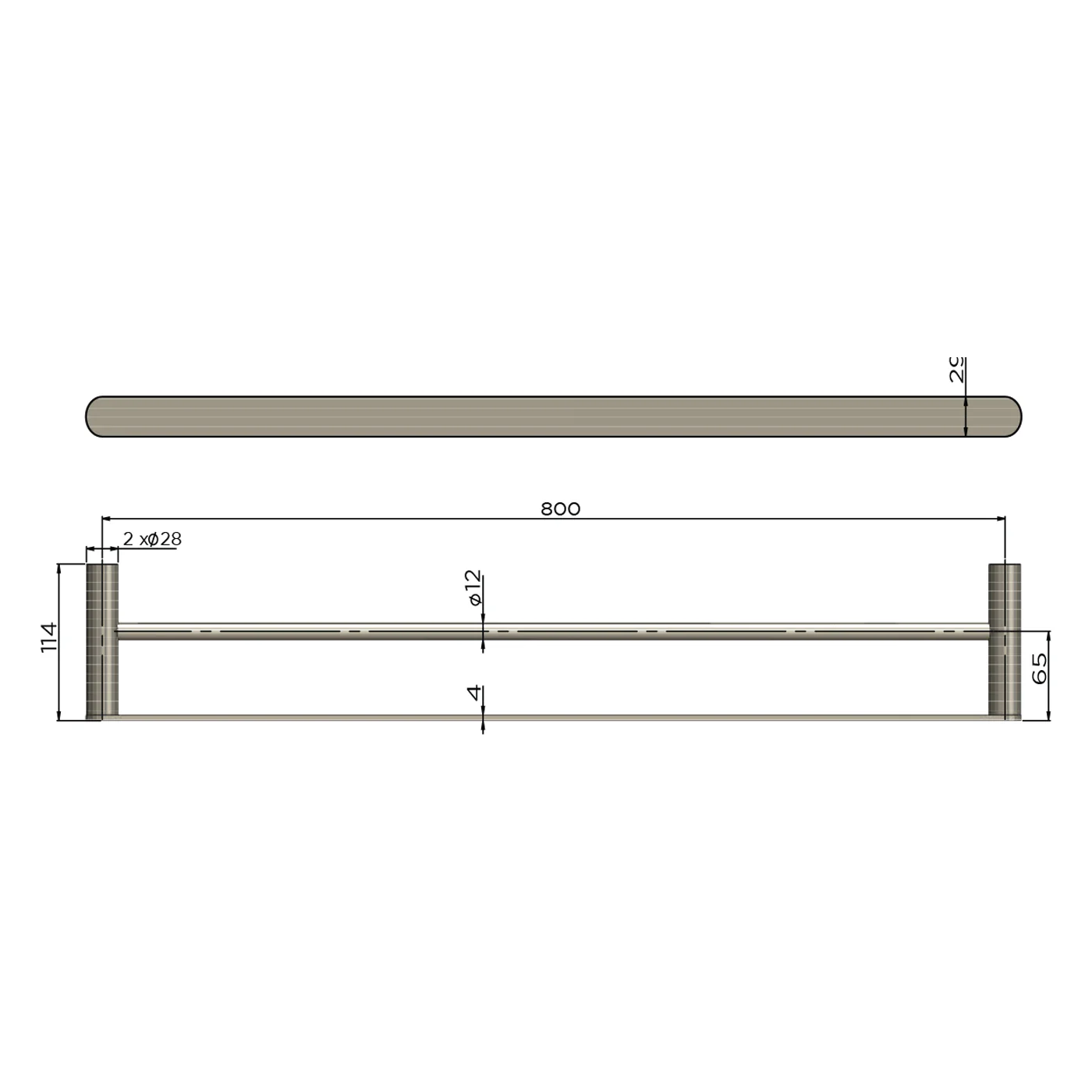 Curvae Double Towel Rail 600-800mm - Image 9
