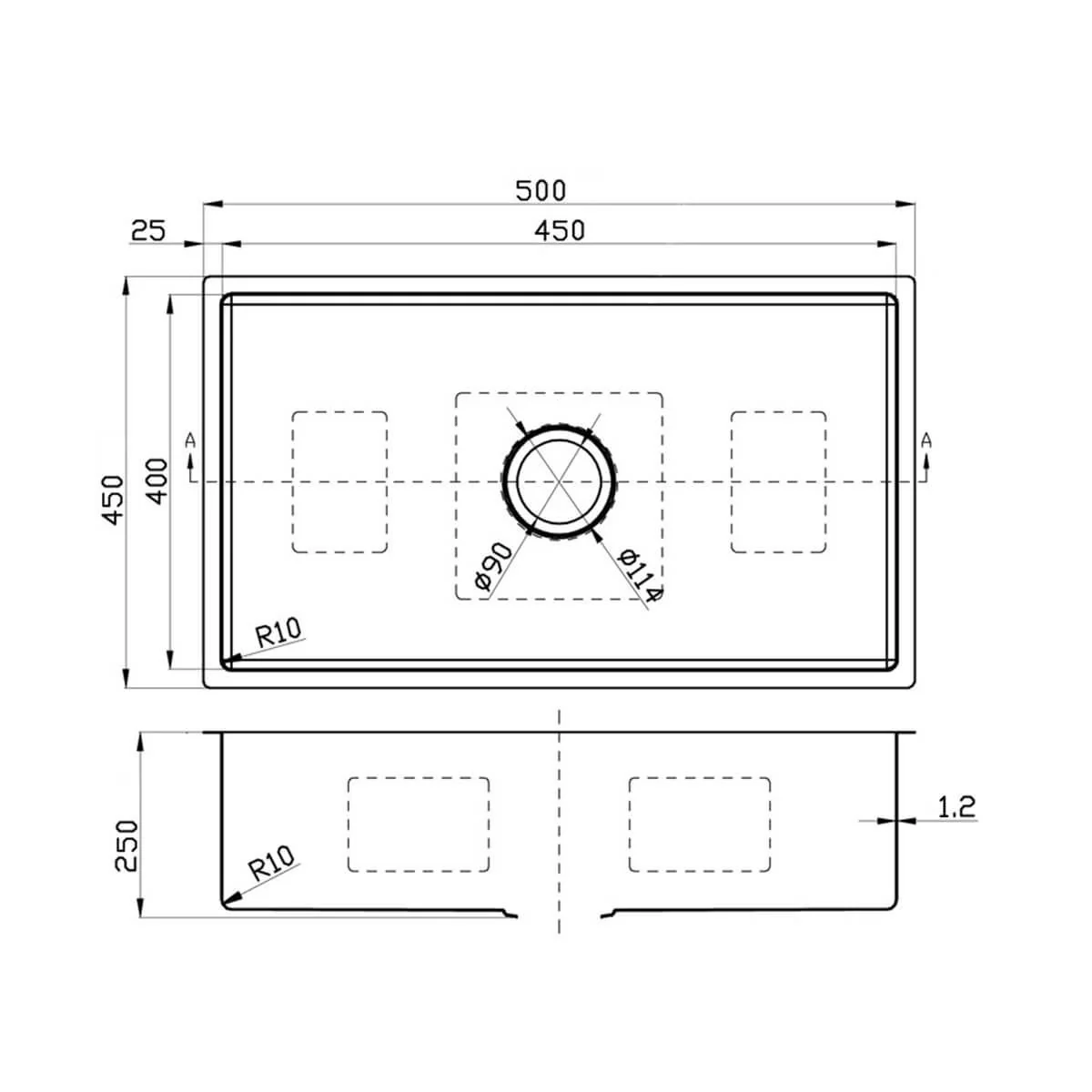 Deluxe Single Bowl Stainless Steel Sink 250mm Deep - Image 5