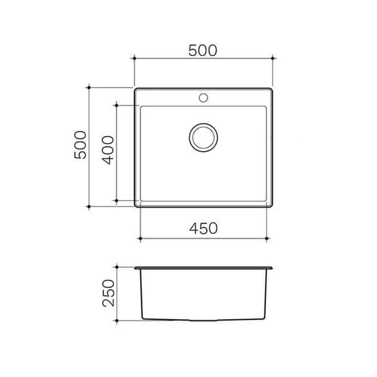 Deluxe Stainless Steel Sink with Tap Hole 250mm Deep - Image 5