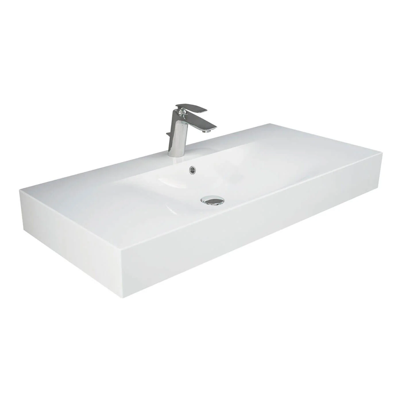 Des Wall Hung Ceramic Basin 610-1010mm - Image 4