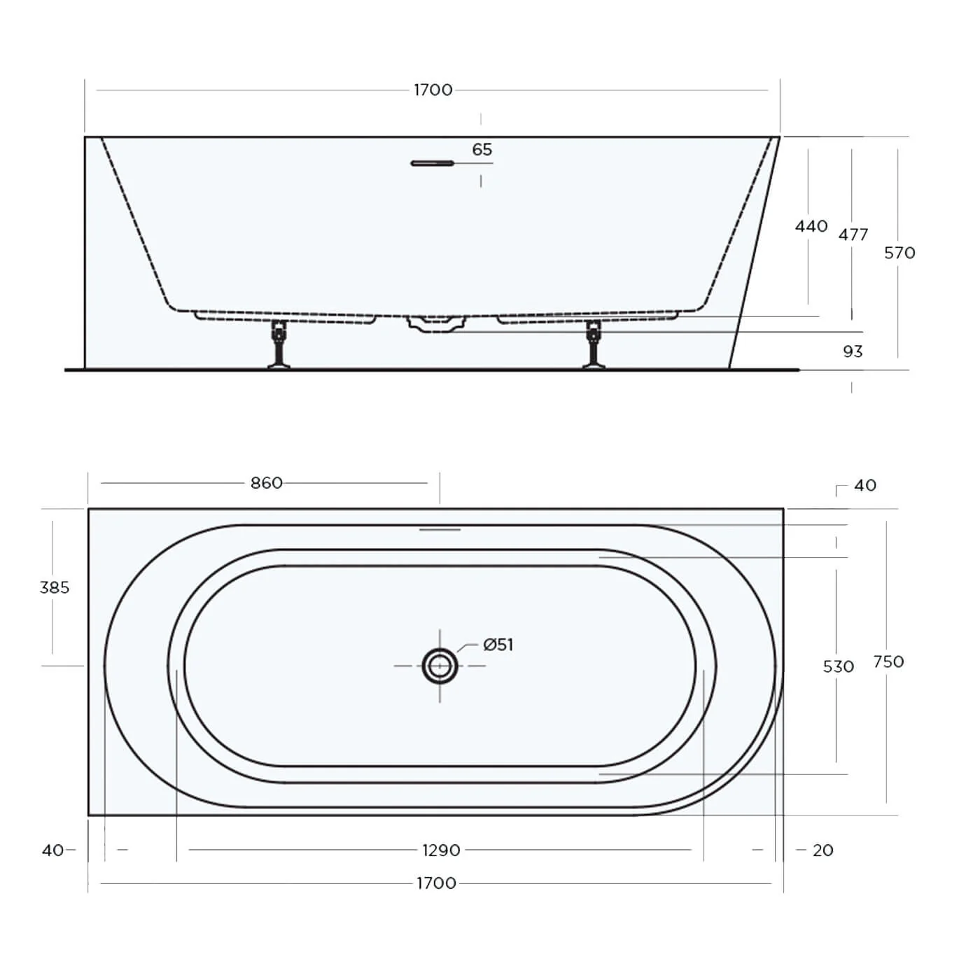 Eco Corner Overflow Bathtub Gloss White - Image 5