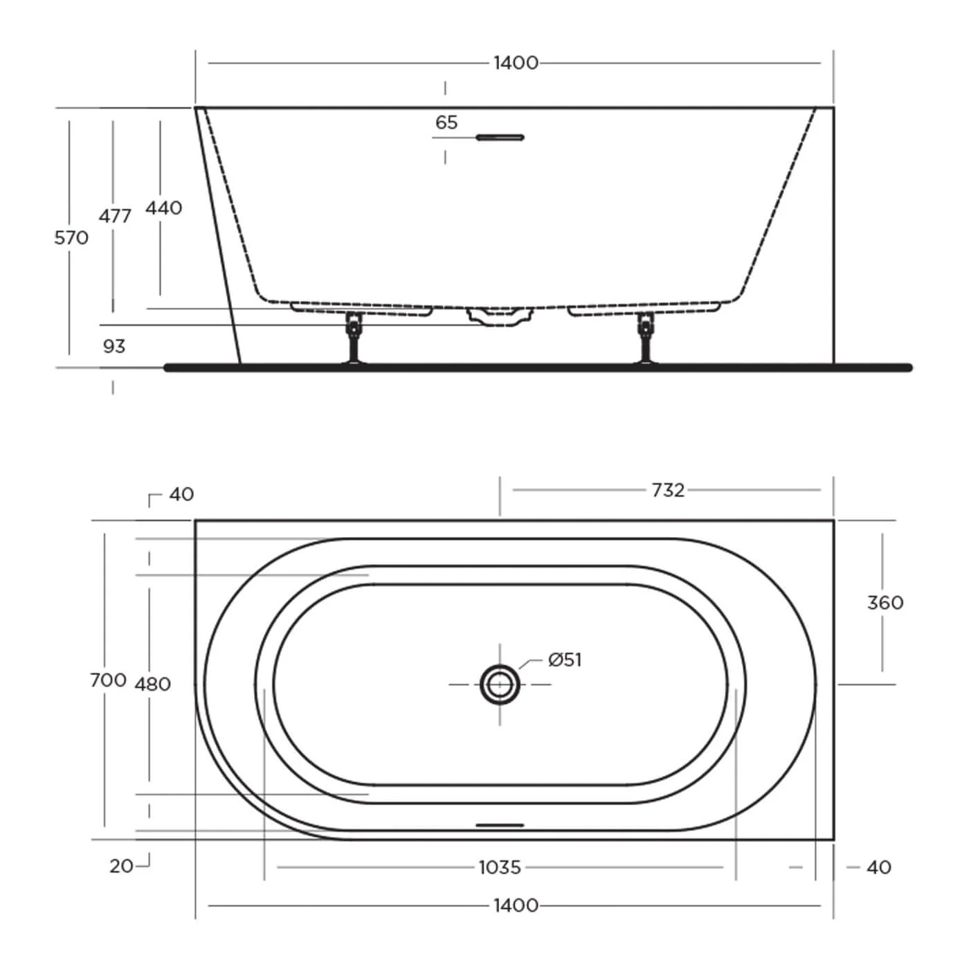 Eco Corner Overflow Bathtub Gloss White - Image 6