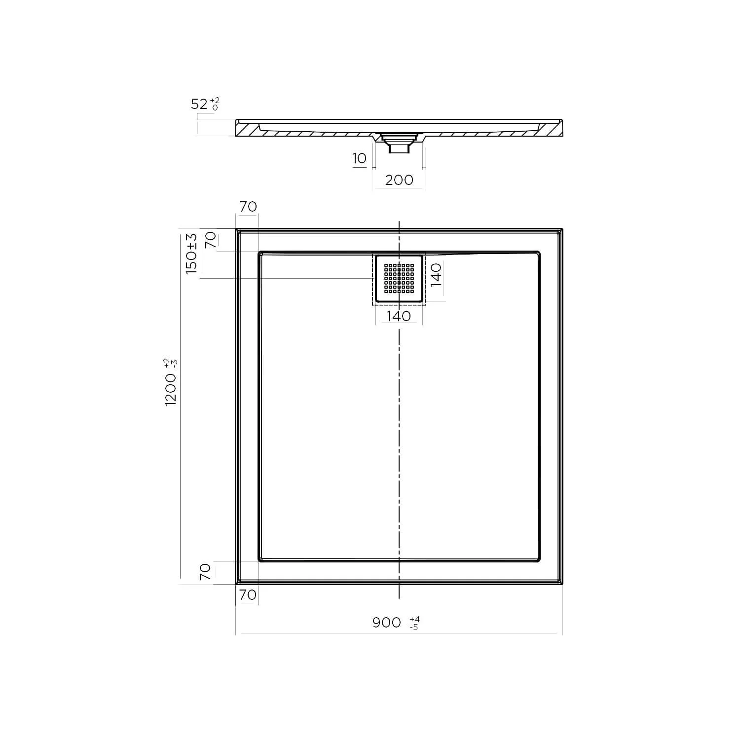 ECO Rear Outlet Stonelite Shower Base - Image 10