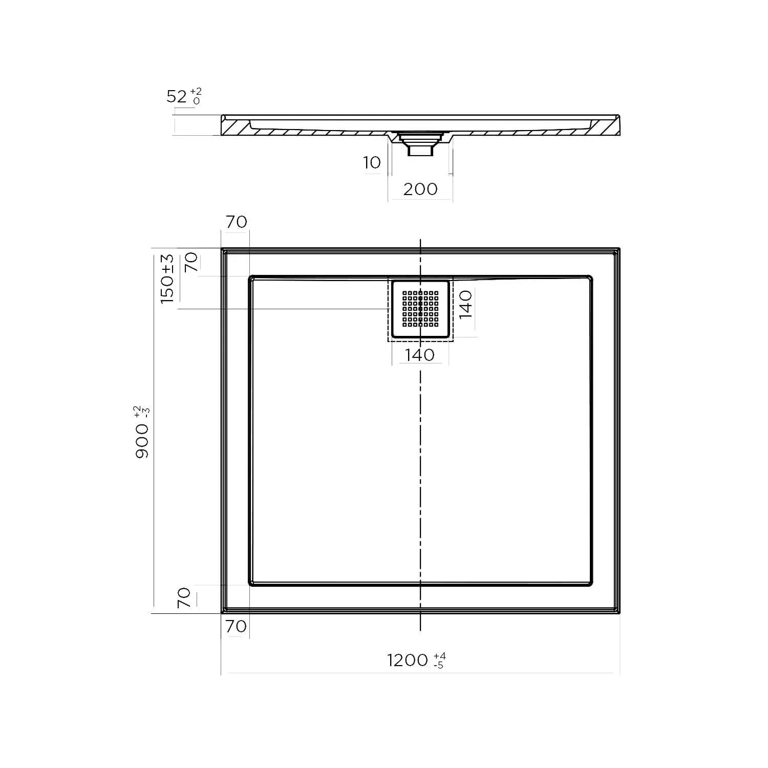 ECO Rear Outlet Stonelite Shower Base - Image 11