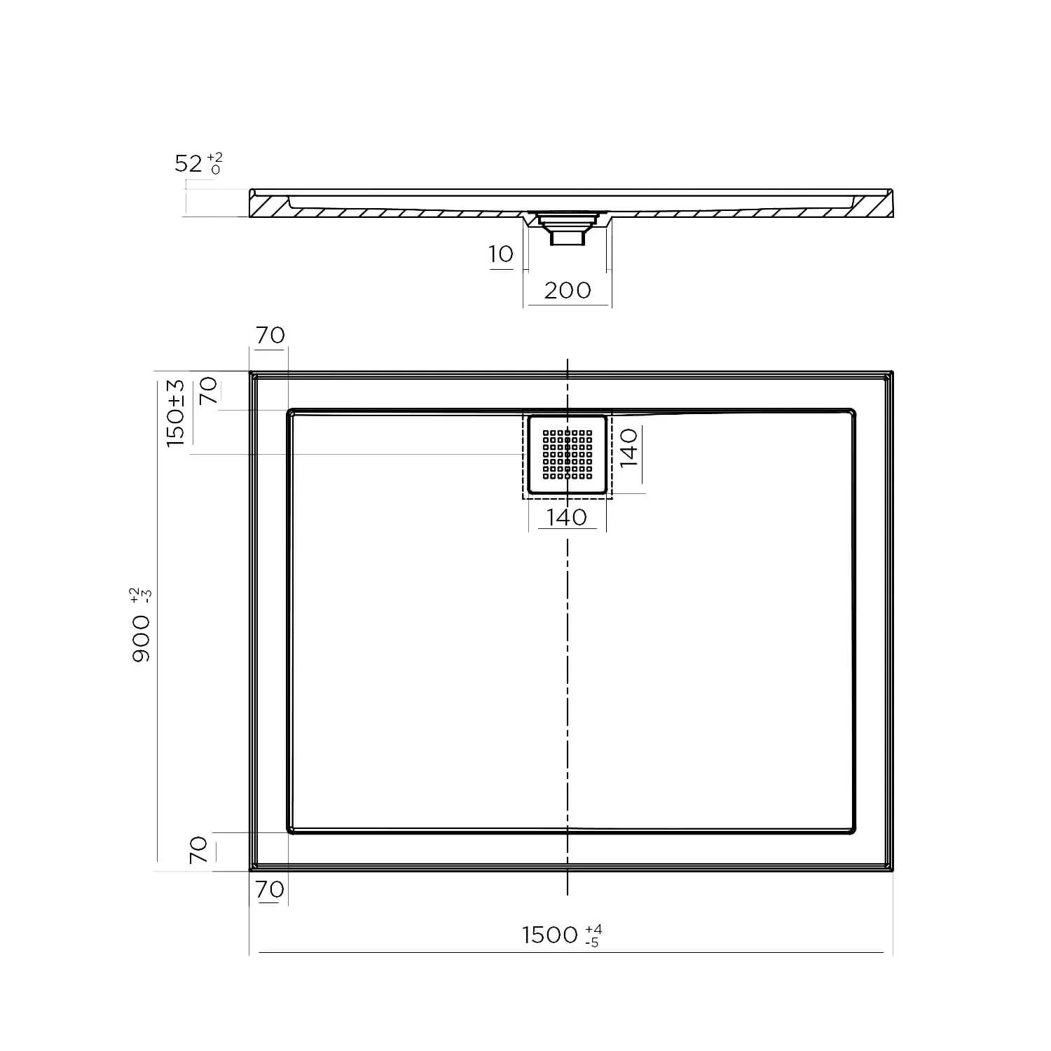 ECO Rear Outlet Stonelite Shower Base - Image 12