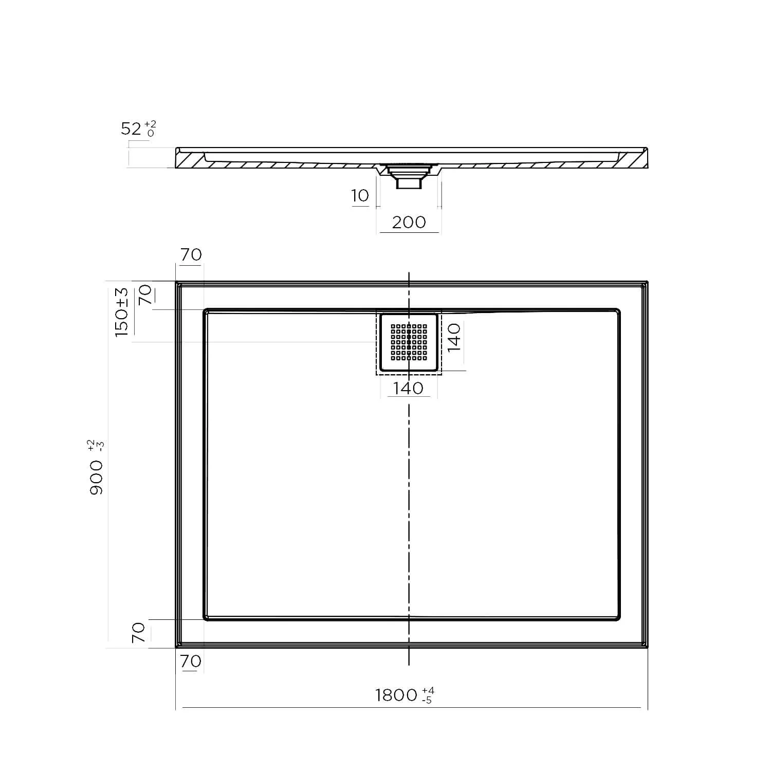 ECO Rear Outlet Stonelite Shower Base - Image 13