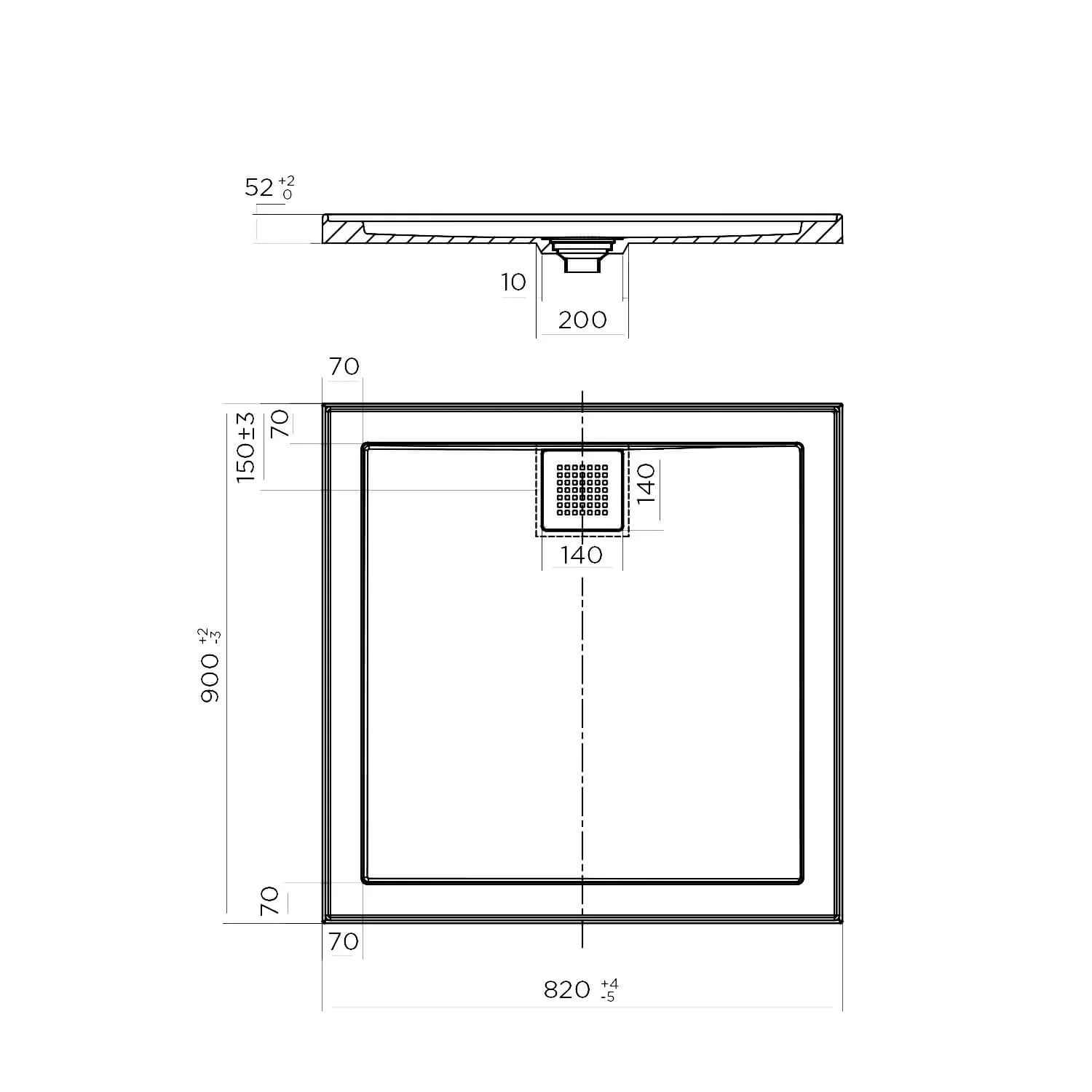 ECO Rear Outlet Stonelite Shower Base - Image 4