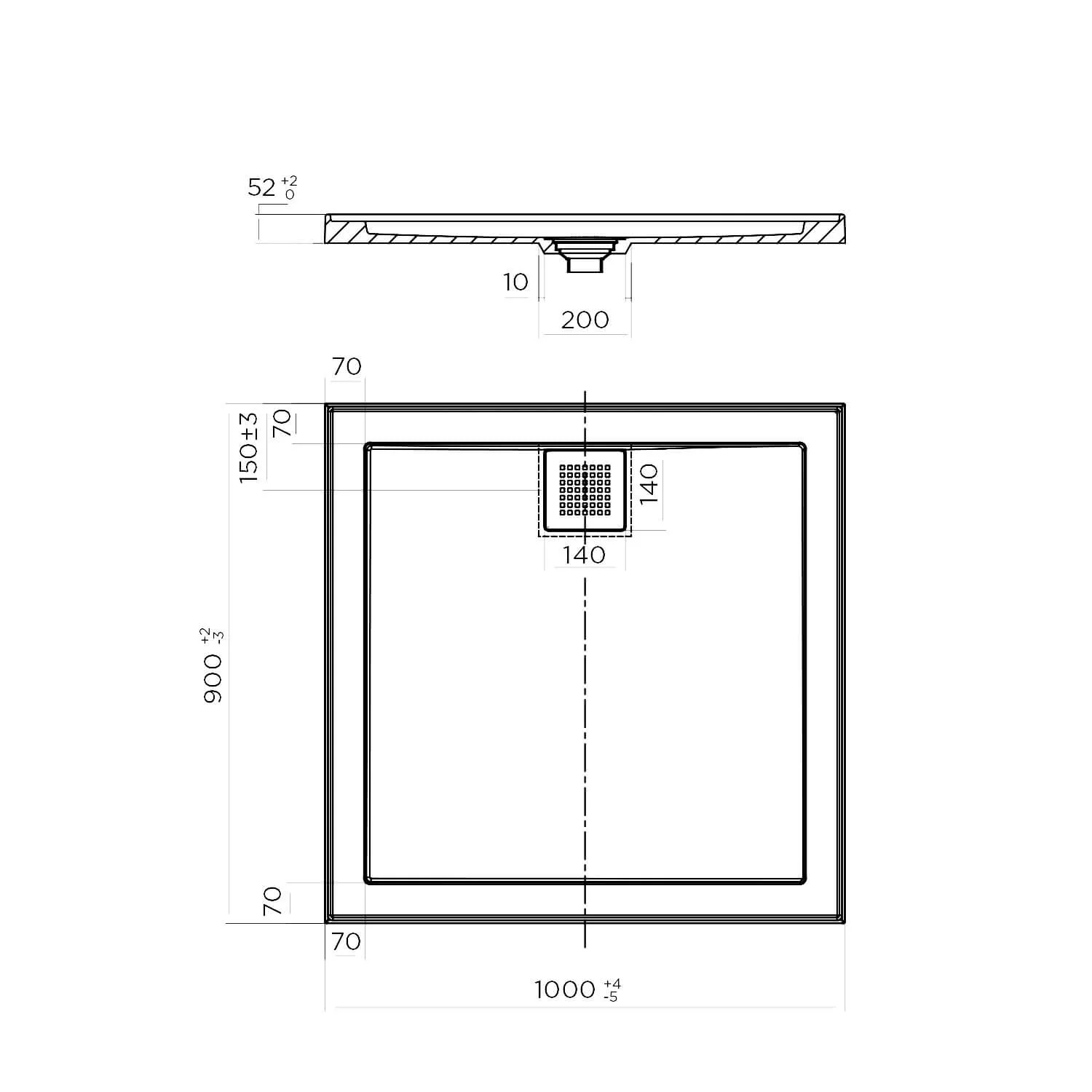 ECO Rear Outlet Stonelite Shower Base - Image 8