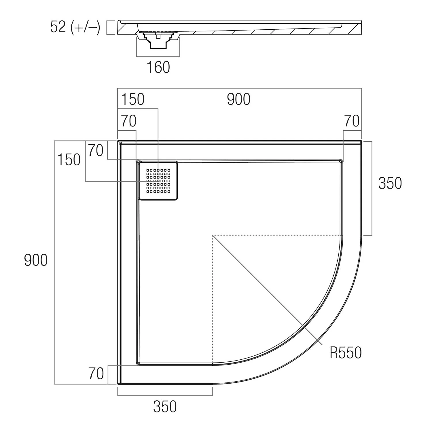 ECO Stonelite Corner Shower Base - Image 5