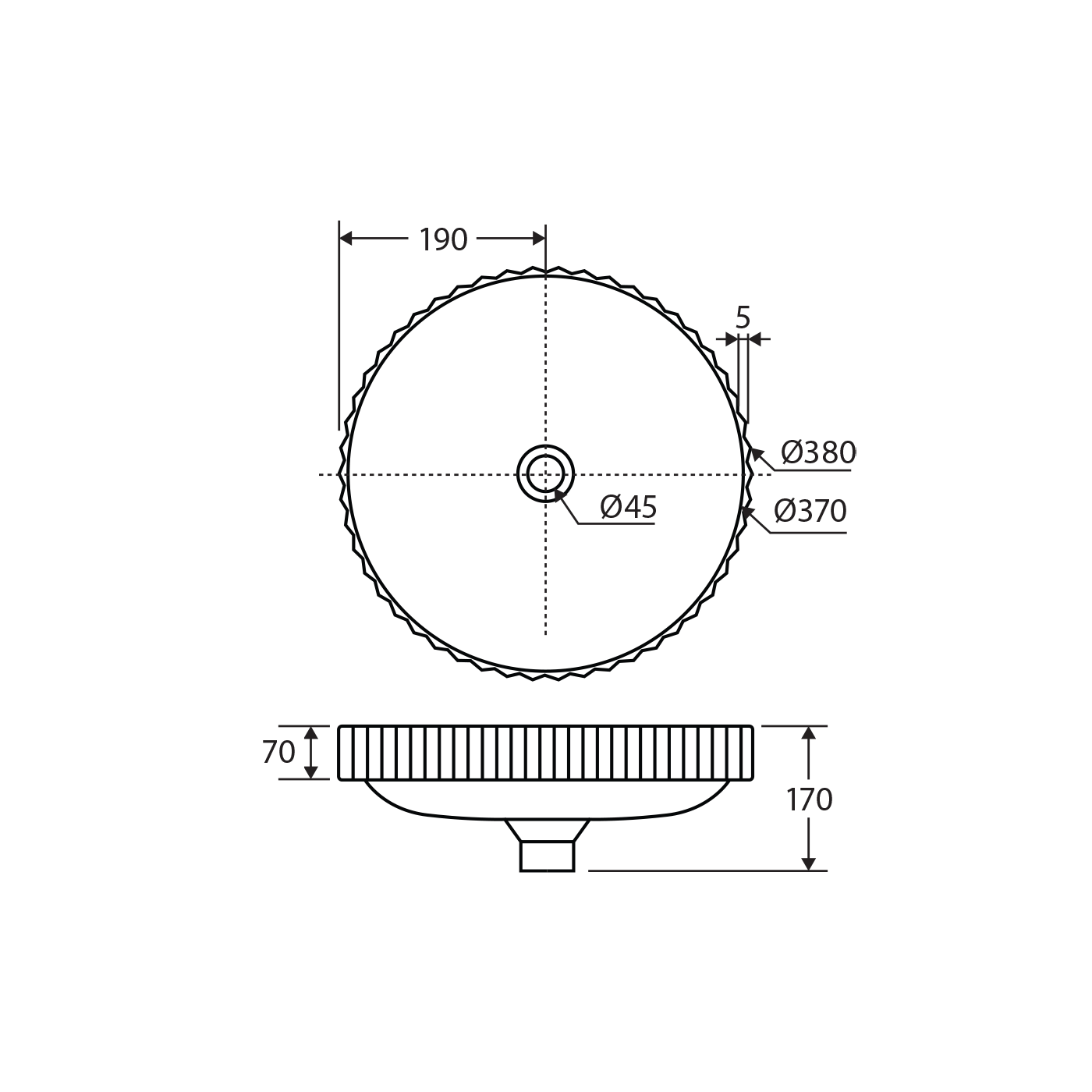 Eleanor Fluted Round Semi-Inset Basin - Image 3
