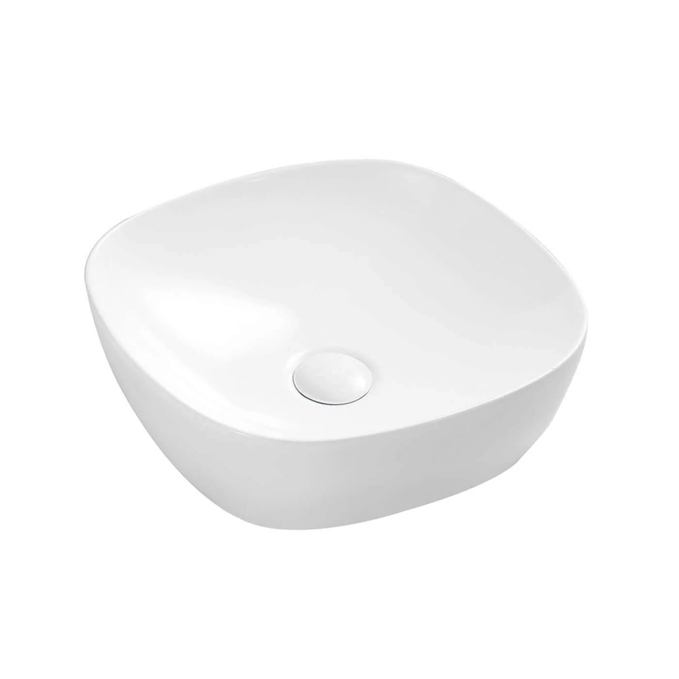 Elegant Soft Square Above Counter Ceramic Basin 370mm