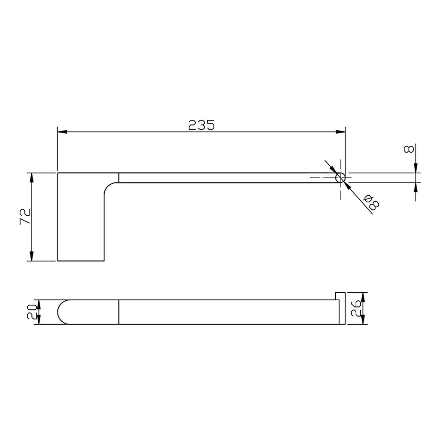 Eli Curved Hand Towel Holder 240mm - Image 6