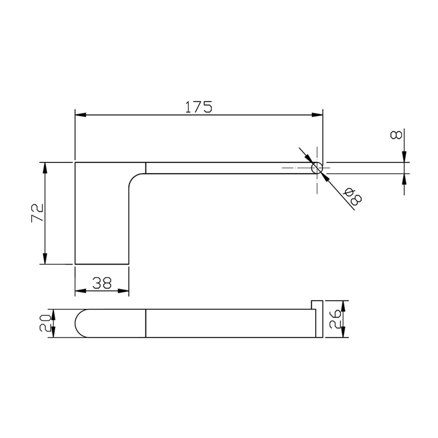 Eli Curved Toilet Roll Holder 175mm - Image 6