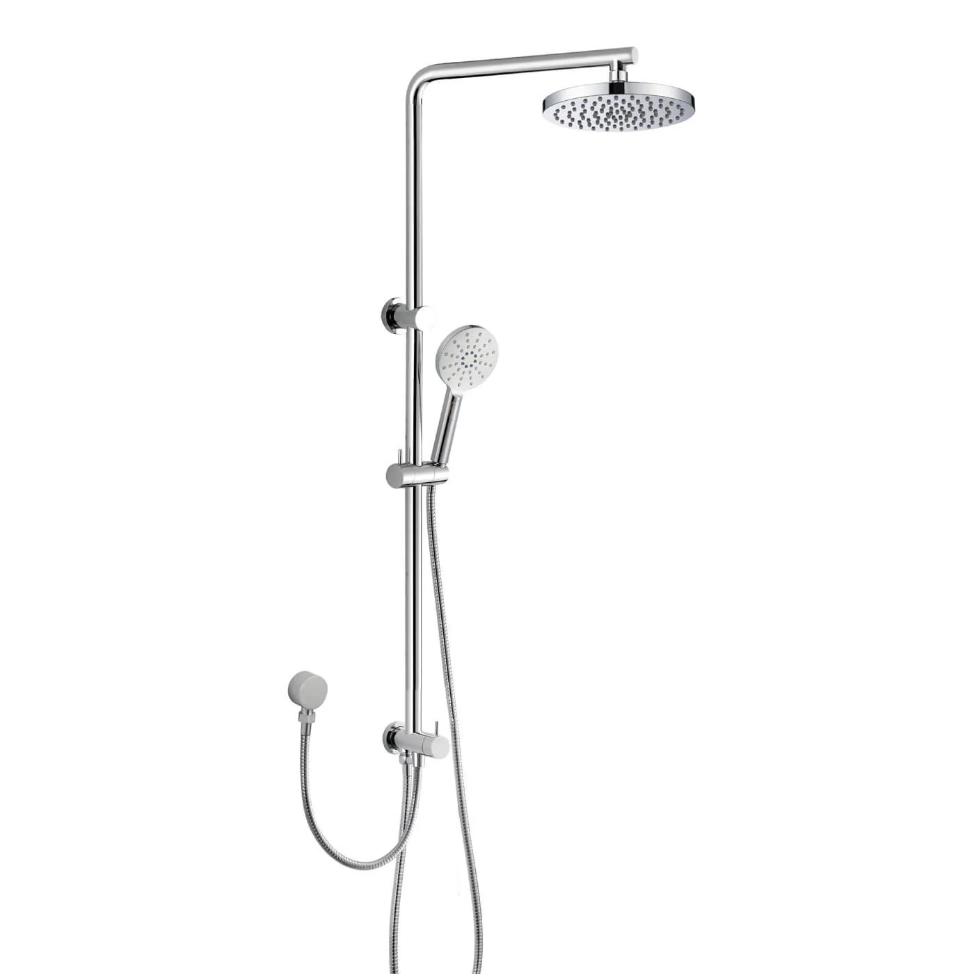 Eli Round Dual Hose Variable Water Inlet Twin Shower Rail - Image 2
