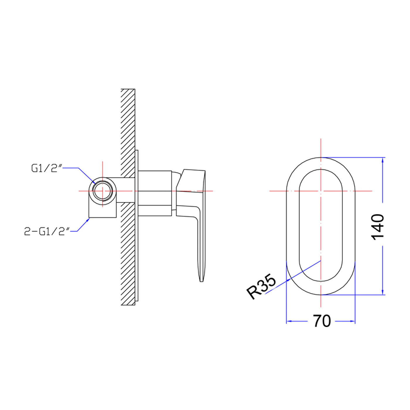 Eli Round Wall Mixer Slim Handle - Image 3
