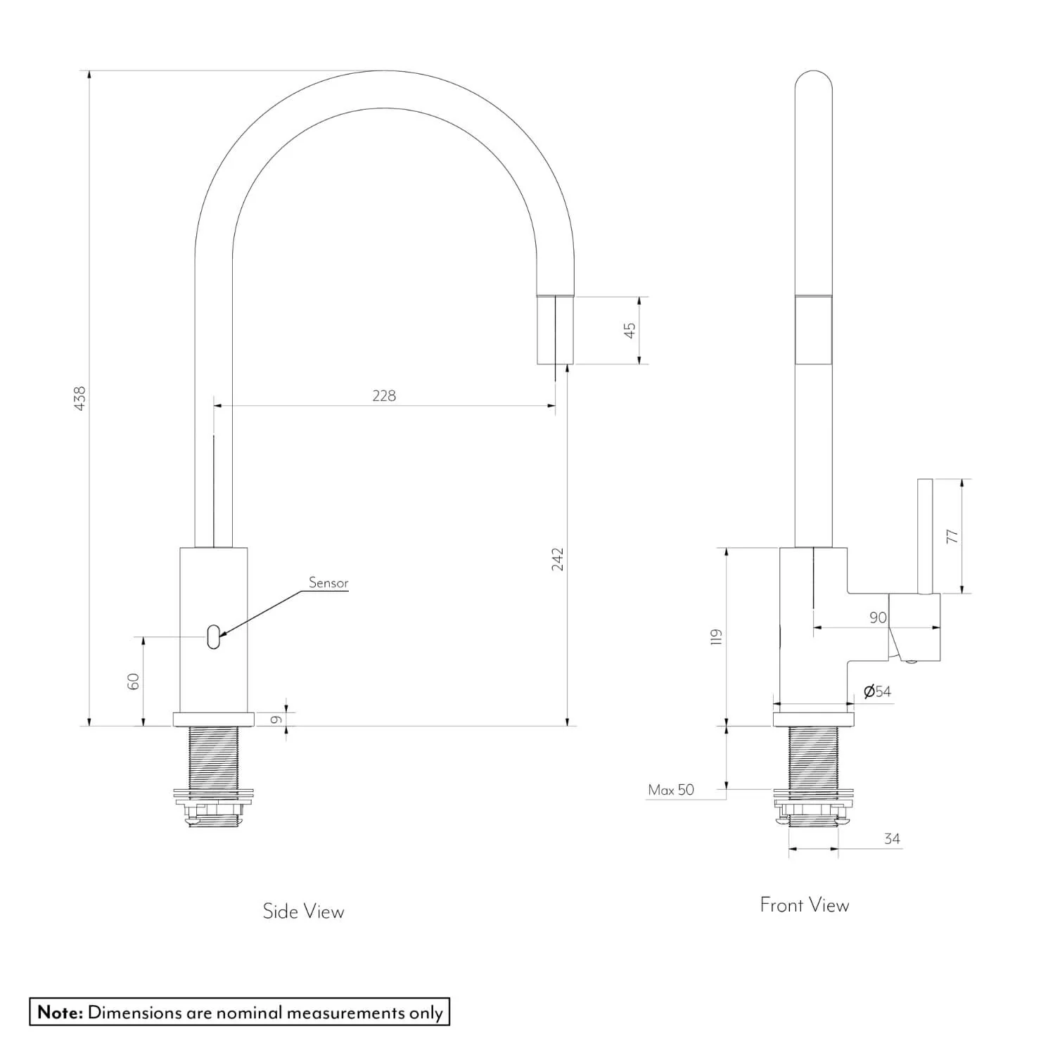 Elysian Sensor Commercial Pull-Out Sink Mixer - Image 8