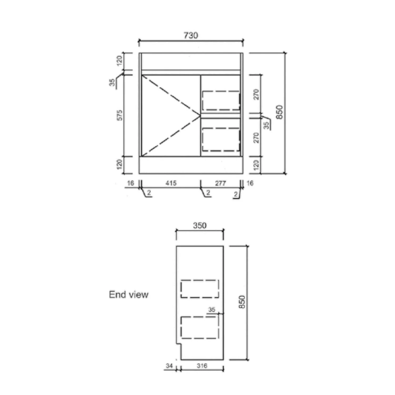 Emma Slimline Soft-Close Floor Mounted Vanity - Image 5