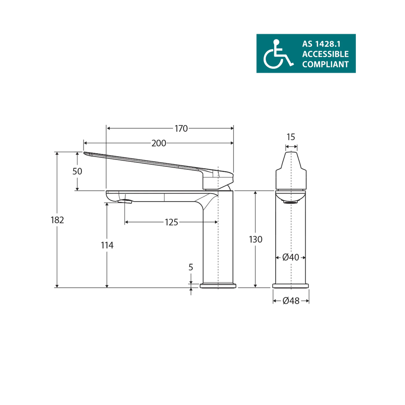 Empire Slim Care Cold Start Short Basin Mixer - Image 7
