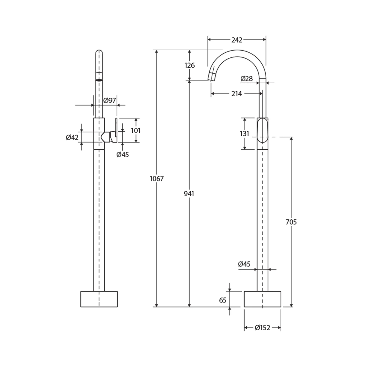 Empire Slim Freestanding Bath Spout - Image 6