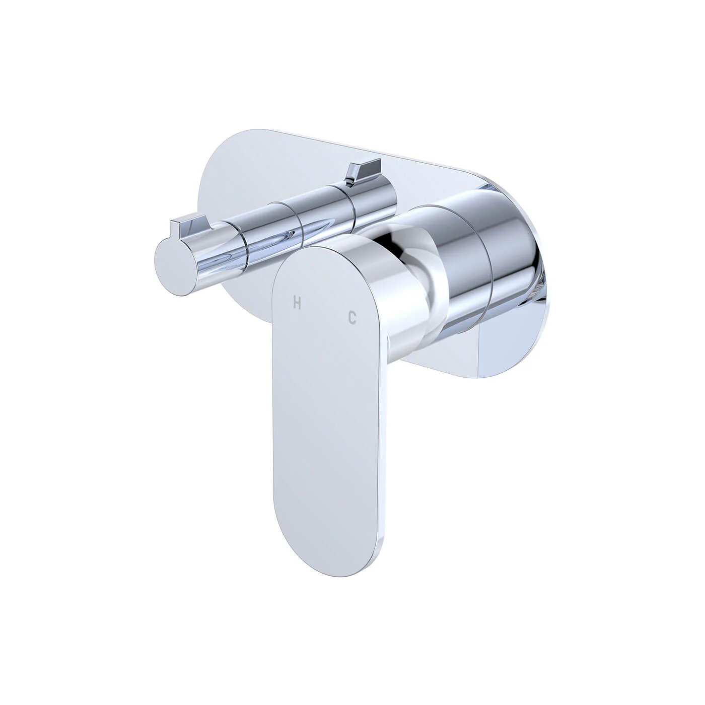 Empire Slim Horizontal Single Plate Diverter Wall Mixer - Image 4