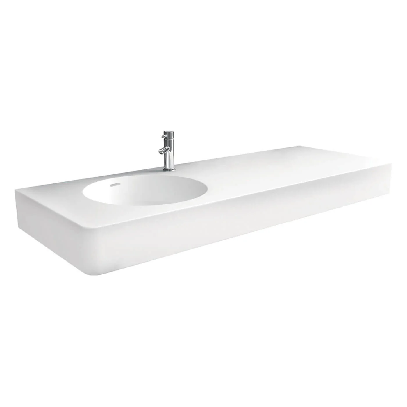 Encanto Left Hand Bowl Cast Stone Wall Hung Basin 1200mm - Image 2