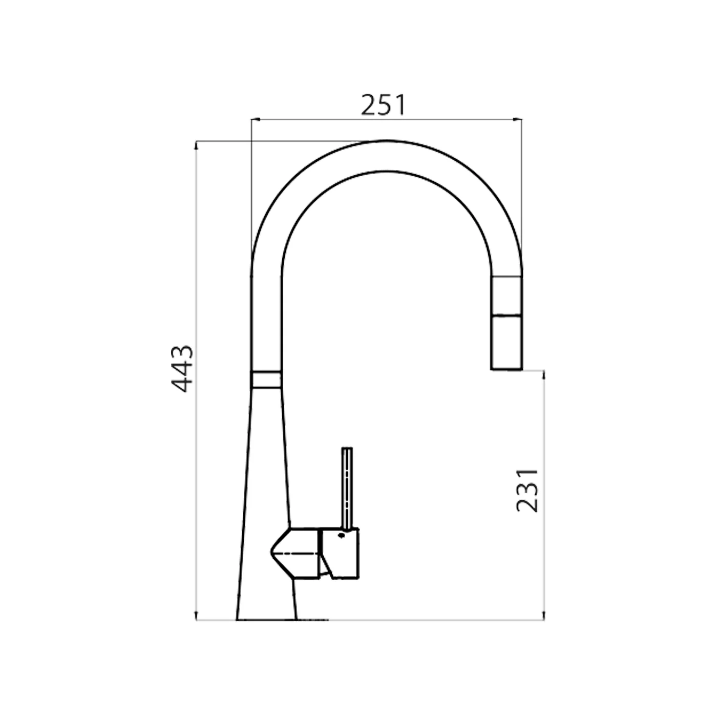 Essente Gooseneck Pull Out Sink Mixer - Image 6