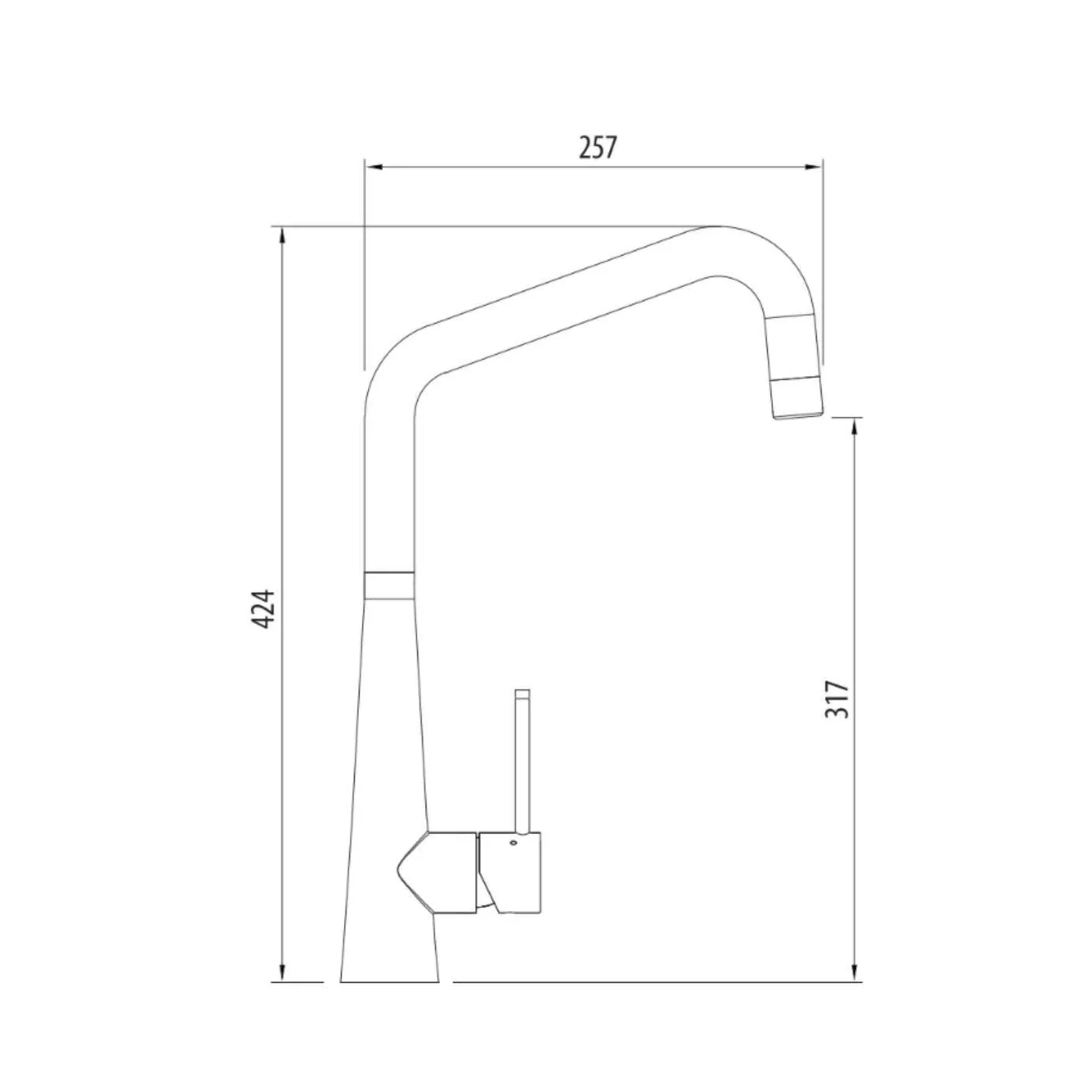 Essente Square Gooseneck Sink Mixer - Image 5
