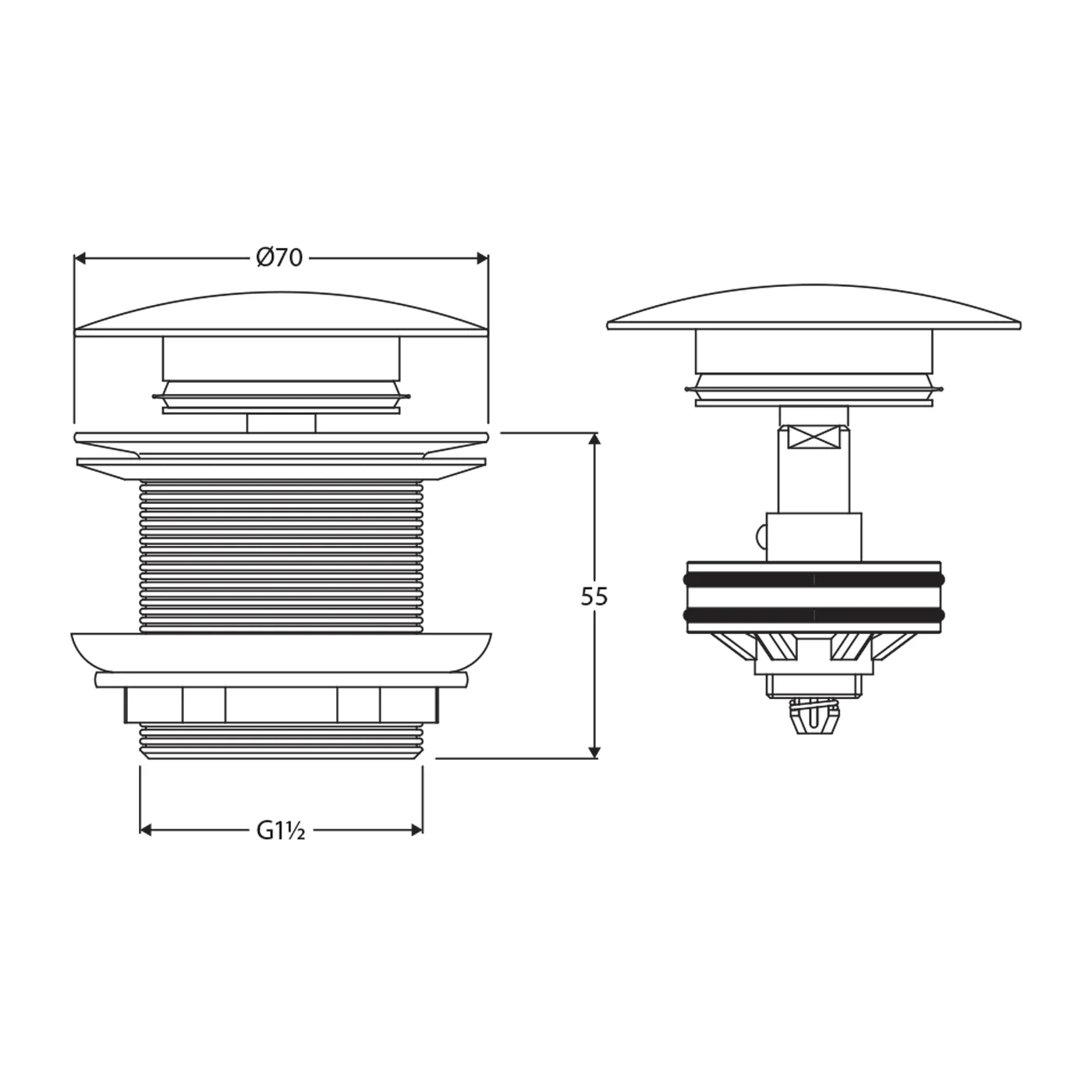 Fienza Universal Bathtub Pull-Out Pop Up Waste - Image 8
