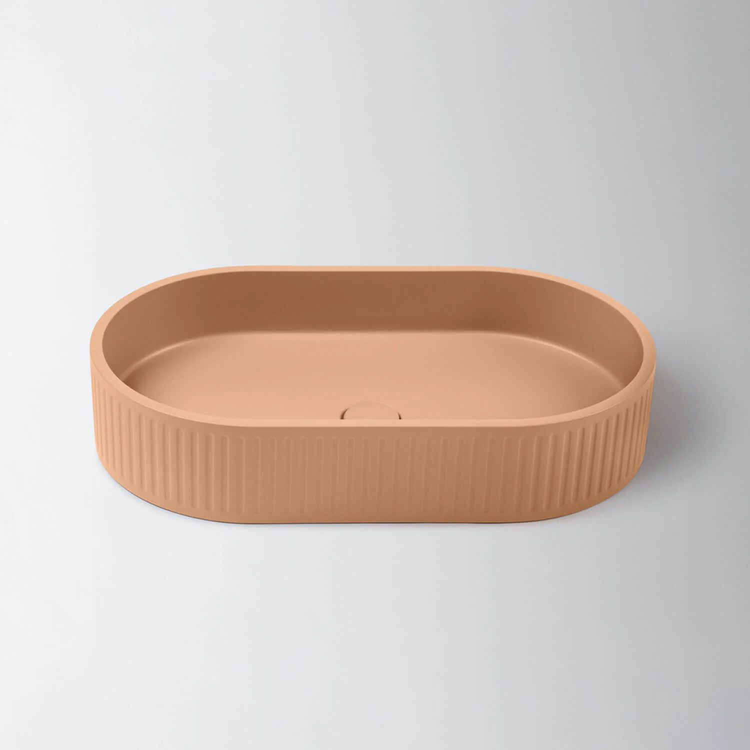 Fluted Pill Concrete Above Counter Basin 600mm