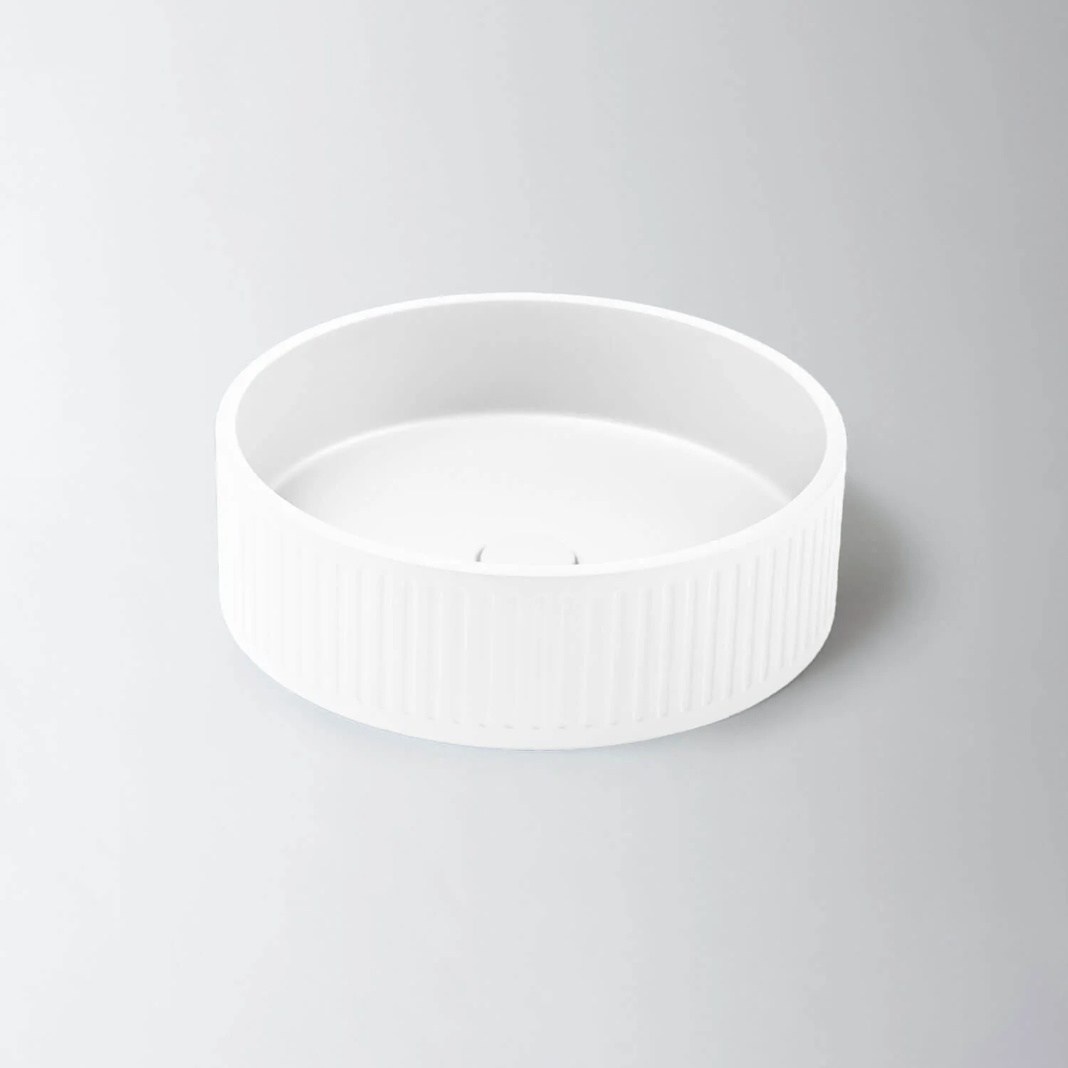 Fluted Round Concrete Above Counter Basin 400mm - Image 3