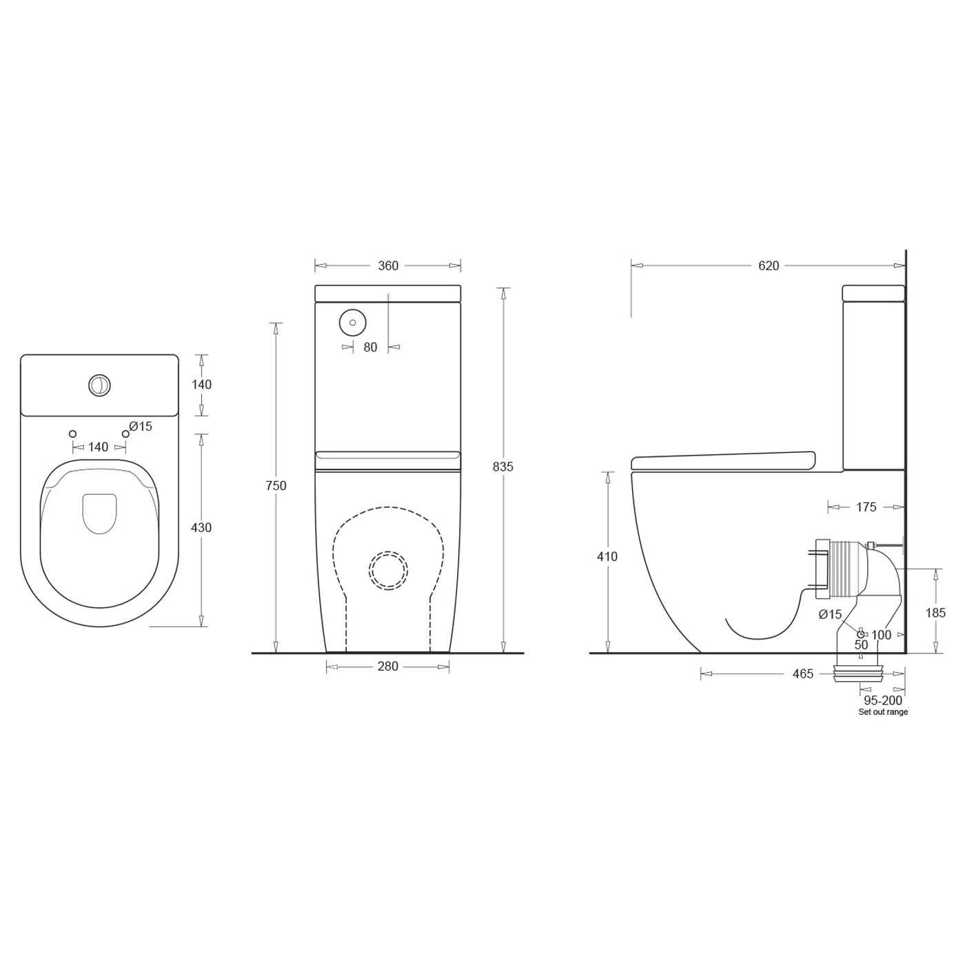 Gemelli Egg Shape Back to Wall Rimless Toilet Suite - Image 2