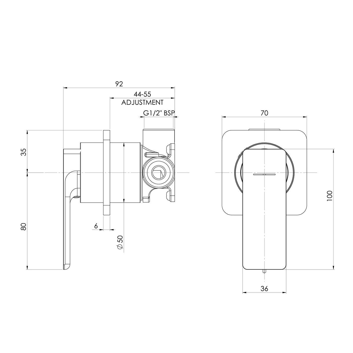 Gloss MKII SwitchMix Wall Mixer - Image 6