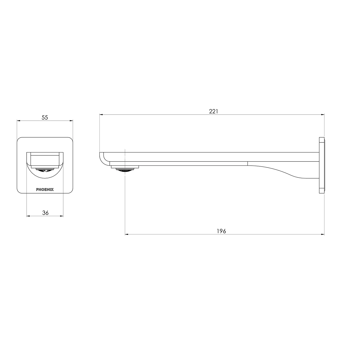 Gloss MKII Wall Spout 200mm - Image 6