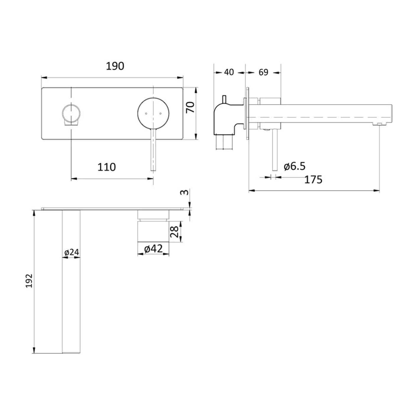 Hali Straight Spout Wall Mixer and Spout Set - Image 4