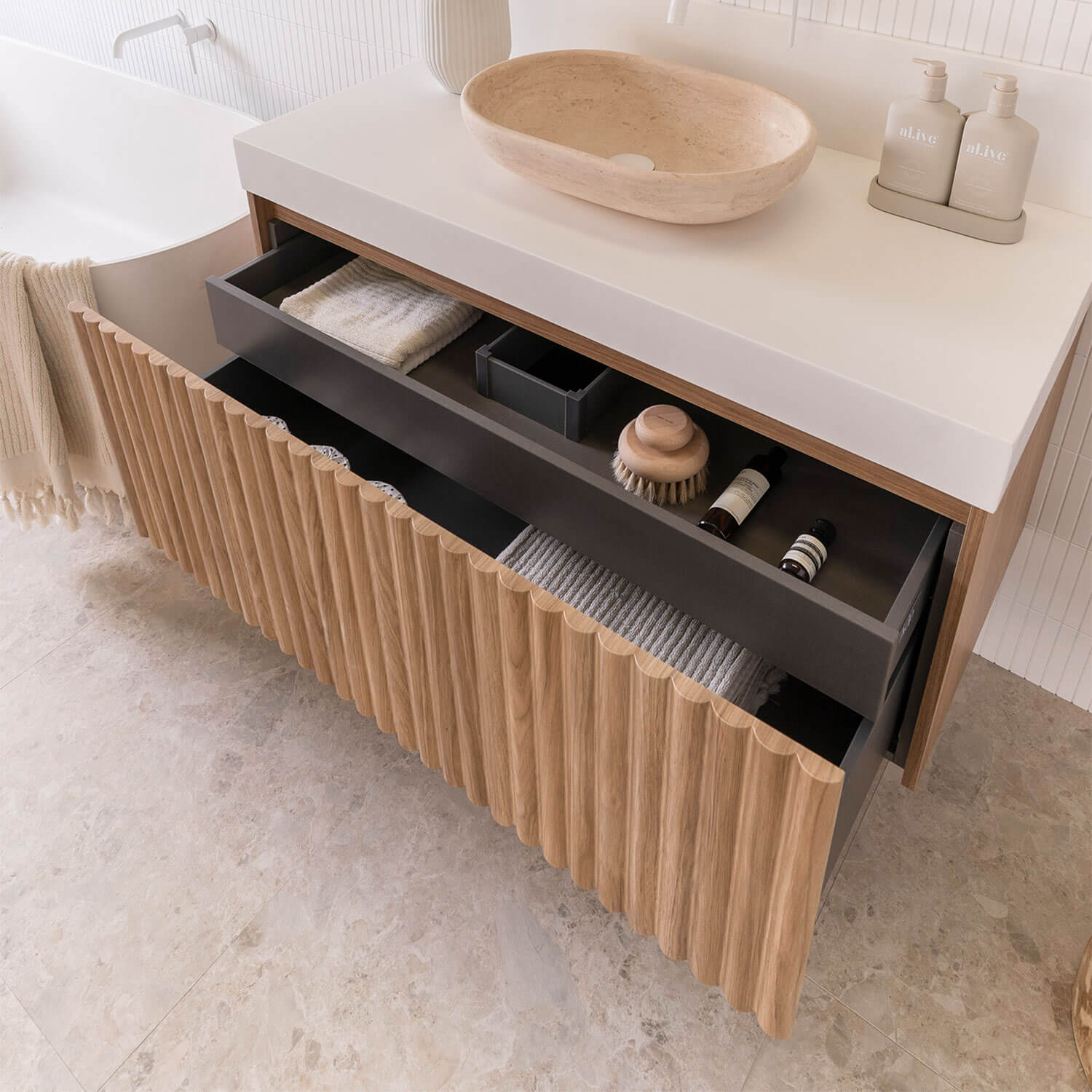 Harper Fluted Wall Hung Vanity - Image 26