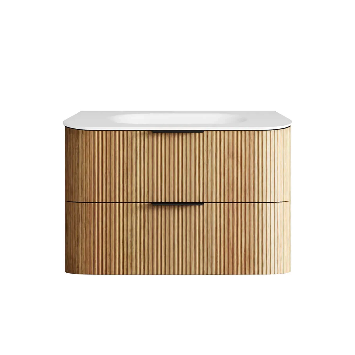 Havana Oak Fluted Curved Wall Hung Vanity - Image 2