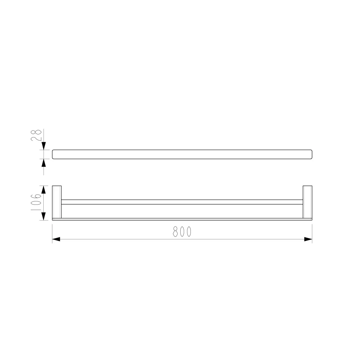 Iris Double Towel Rail Square 600/800mm - Image 7
