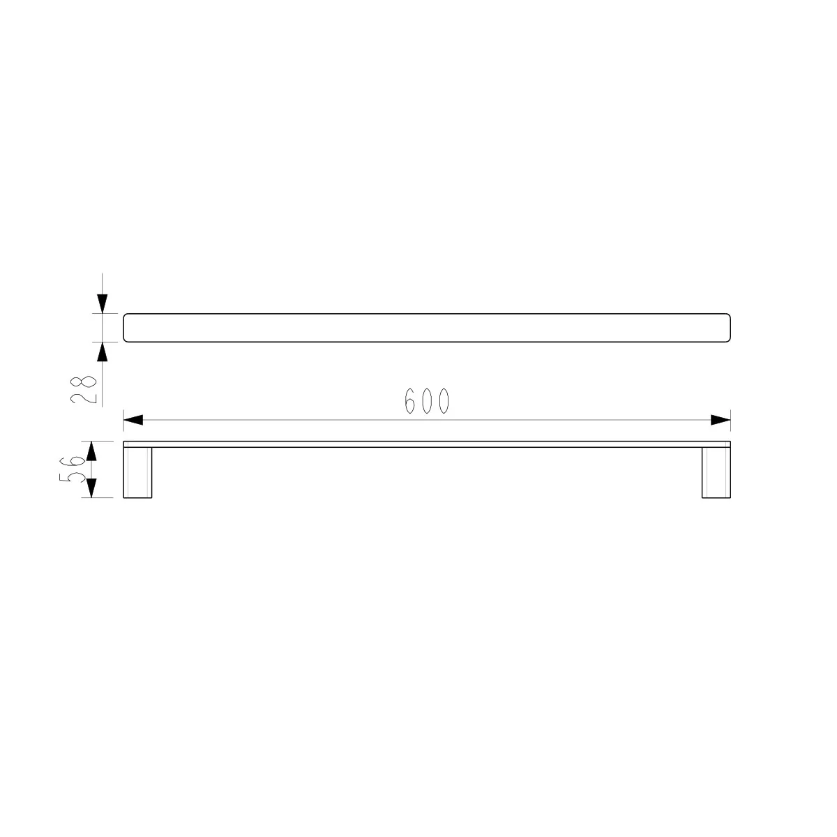 Iris Single Towel Rail Square 600/800mm - Image 7
