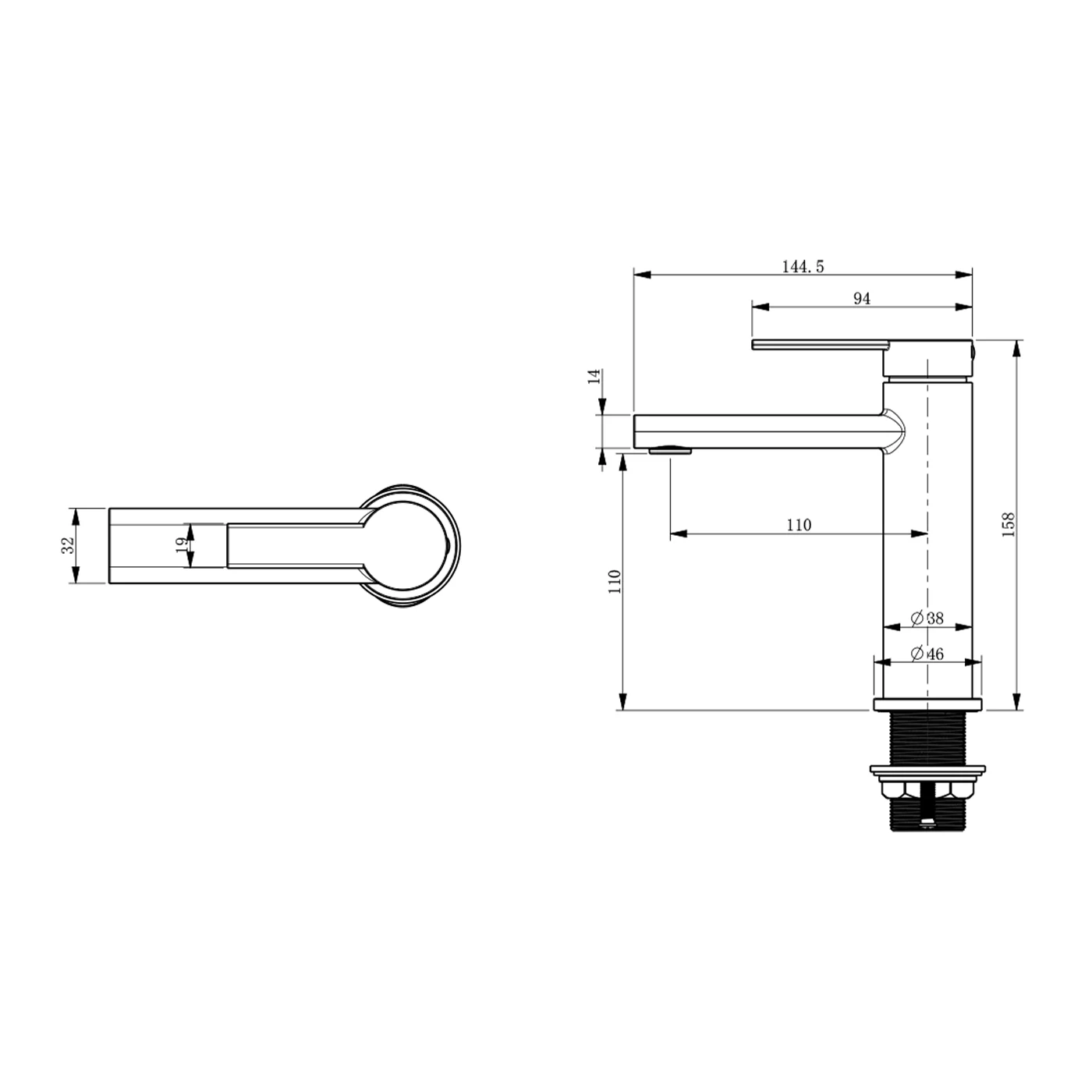 Iris Slim Short Basin Mixer - Image 7