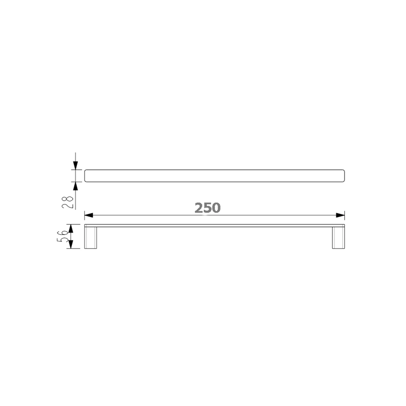Iris Square Mini Hand Towel Bar 250mm - Image 6