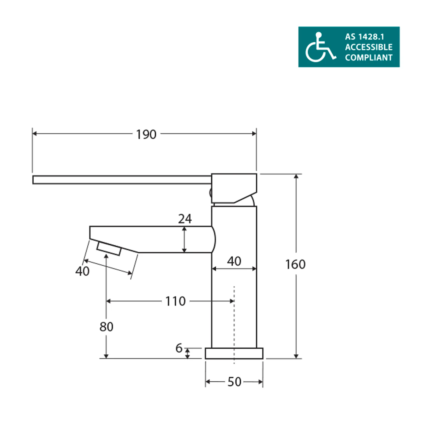 Isabella Disable Care DDA Short Basin Mixer - Image 3
