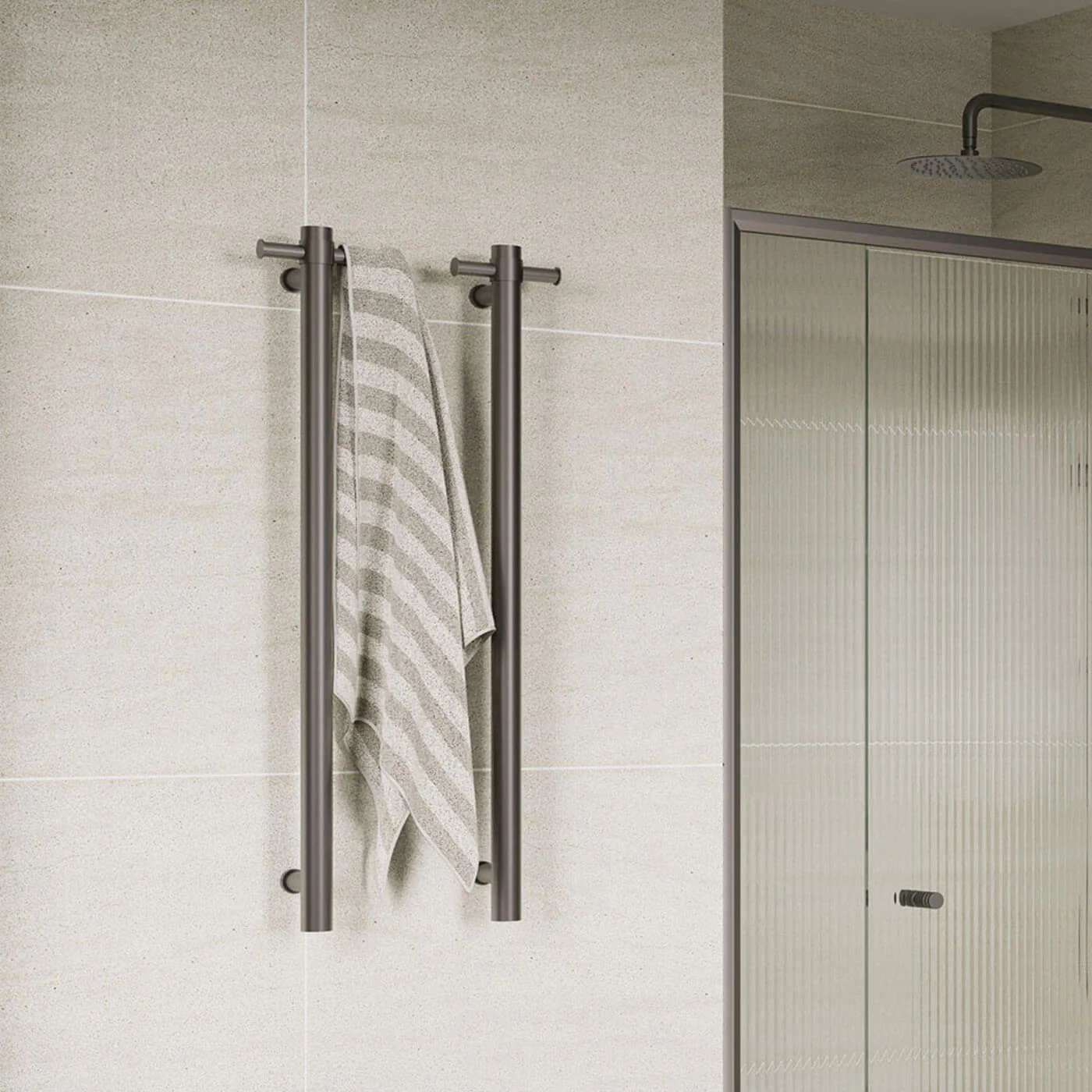 Isabella Single Vertical Heated Towel Rail 900mm - Image 7