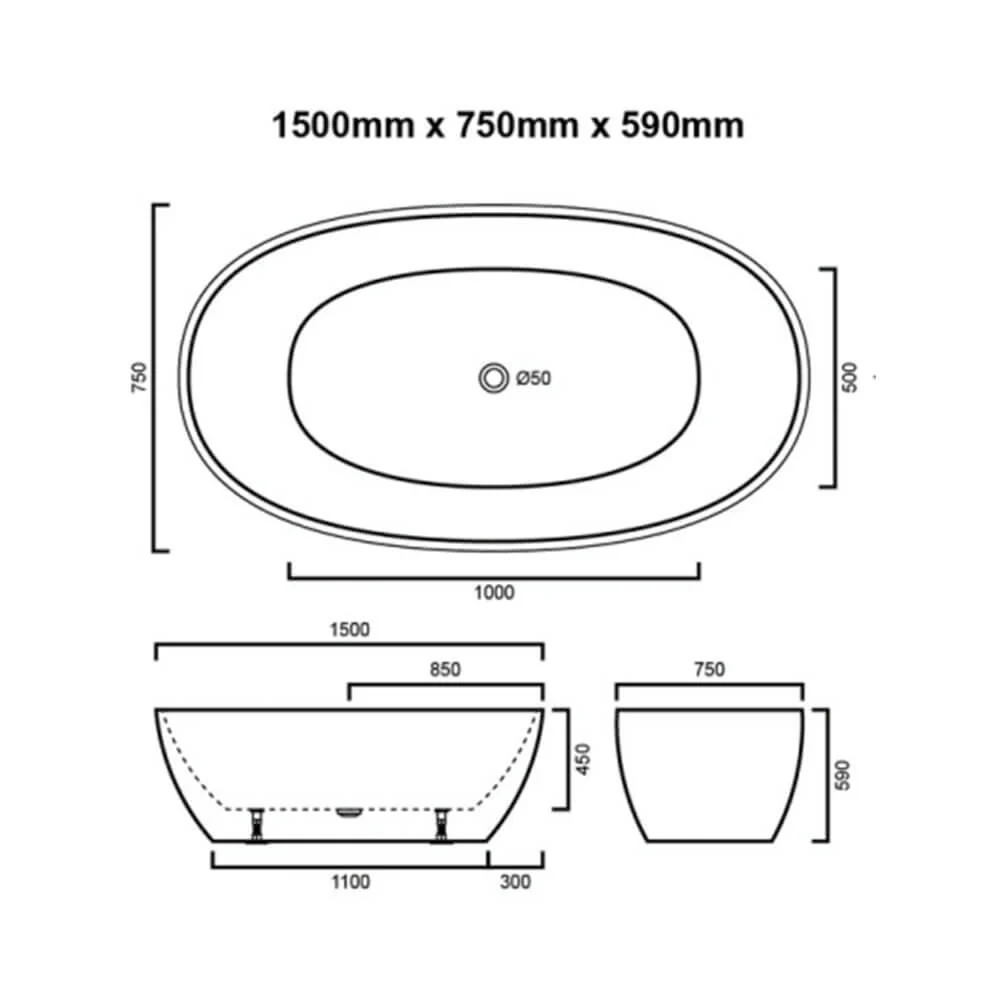 Jennifer Freestanding Bathtub - Image 7