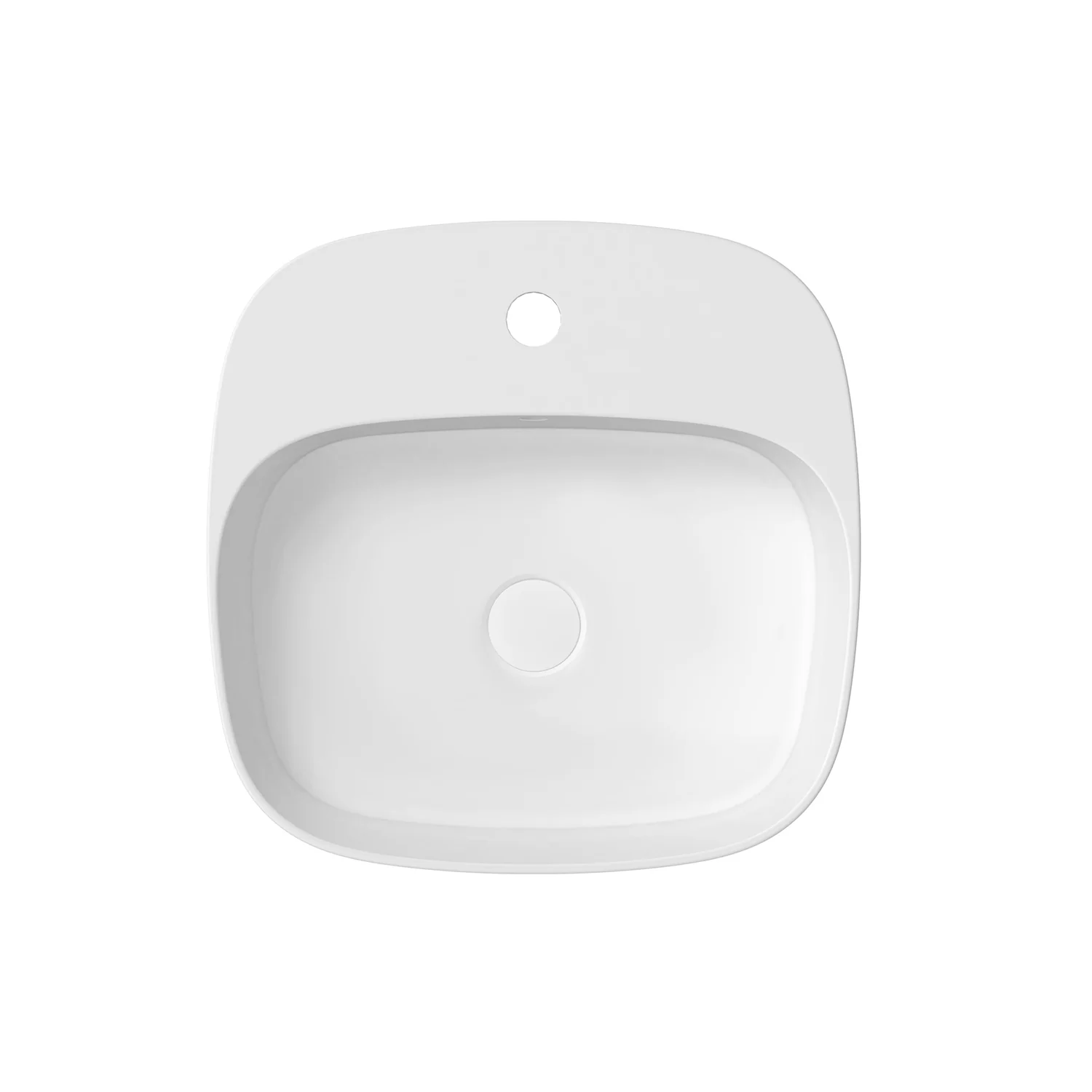 Jill Square Tap Hole Ceramic Basin 420mm - Image 2