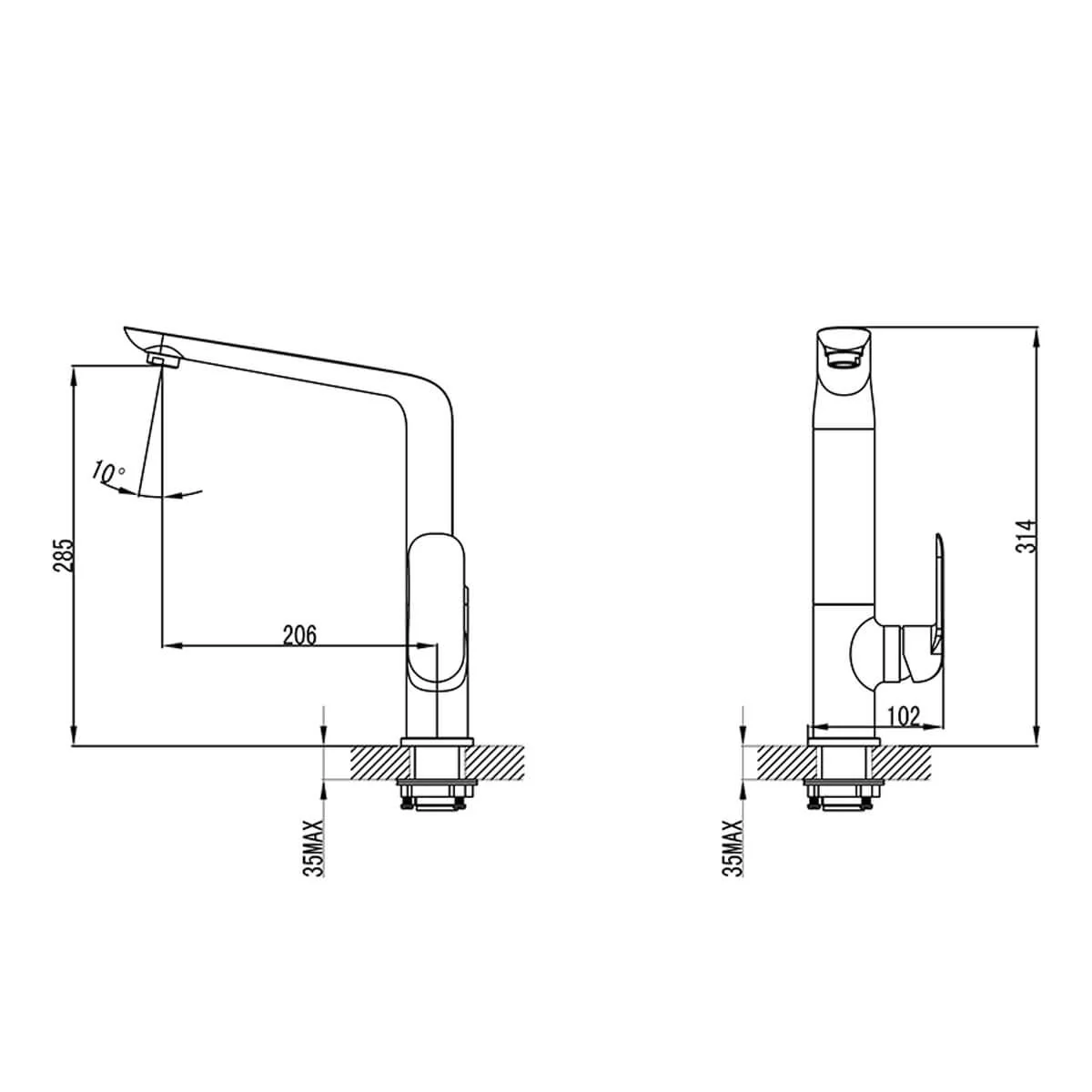 Kara Kitchen Laundry Sink Mixer - Image 5