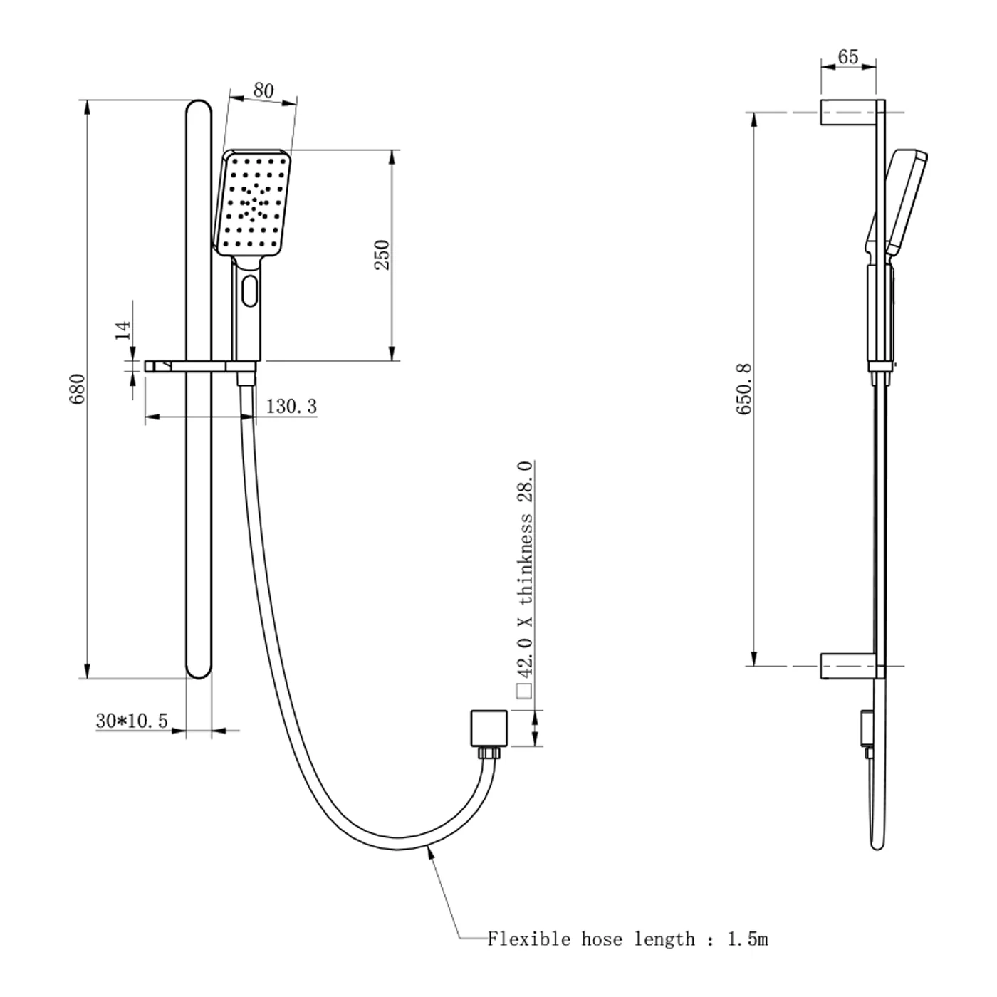 Kasten Oval Sliding Shower Rail System - Image 7